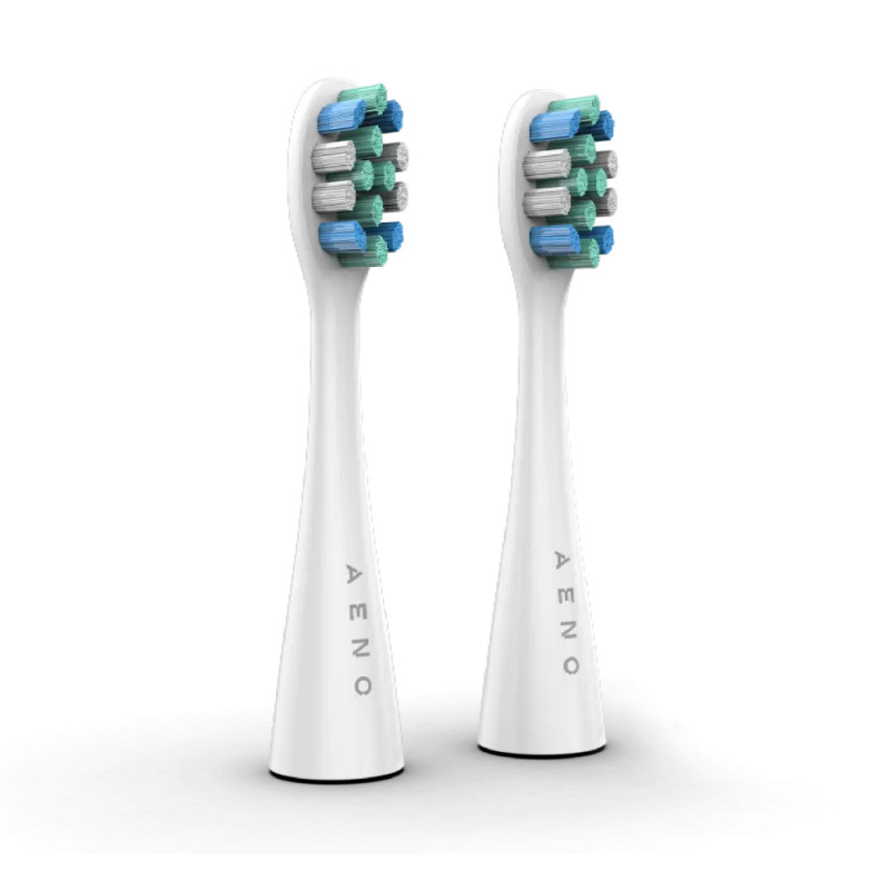 Set 2 capete de rezerva pentru periuta de dinti AENO ADBTH1-2, Compatibila cu AENO DB1/DB2, Perii Dupont, Alb