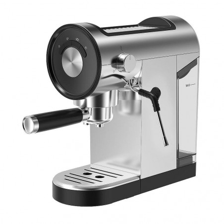 Καφετιέρα Finlux FEM-1877, 1150W, 20 bar, 0.9 L, Espresso, επιλογή αλεσμένου καφέ, ακροφύσιο ατμού, Inox/μαύρο