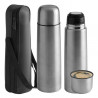 Rosberg R52010A Thermos, 1 liter, with carrying case and cup, stopper, stainless steel