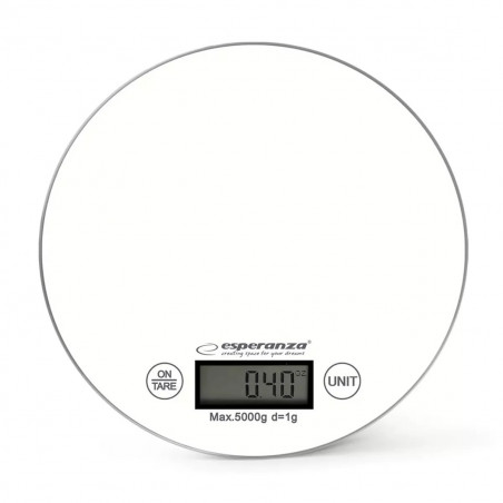 Esperanza EKS003KW konyhai mérleg, TARA, LCD-kijelző, 5 kg, fehér