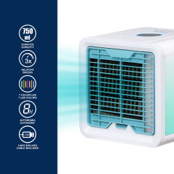 Beper P206RAF200 Portable Fan, 5W, 3 speeds, 8-hour battery life, 750 ml, LED, USB, White