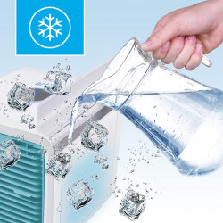 Beper P206RAF200 Portable Fan, 5W, 3 speeds, 8-hour battery life, 750 ml, LED, USB, White