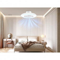 Ανεμιστήρας οροφής 2 σε 1 Beper P206VEN650, Λάμπα LED, 40W, 3 ταχύτητες, Χρονοδιακόπτης, Λευκό