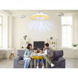 Ανεμιστήρας οροφής 2 σε 1 Beper P206VEN650, Λάμπα LED, 40W, 3 ταχύτητες, Χρονοδιακόπτης, Λευκό