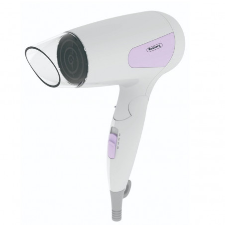 Rosberg R51100N Travel Hair Dryer, 1200W, Foldable Handle, 3 Speed Settings, White/Purple