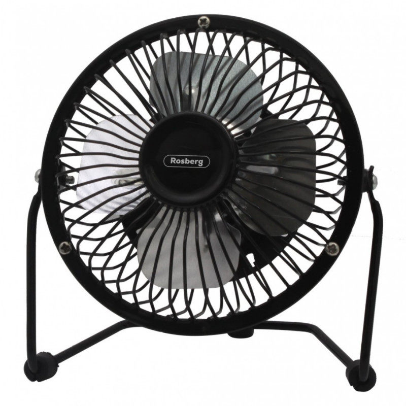 Rosberg R51760I6 USB Fan, 2.5W, 15 cm, Desk Fan, Black