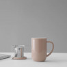 Bol pentru ceai cu infuzor și kapak Viva Scandinavia Minima V77550, 500 ml, Porcelan, Rosow