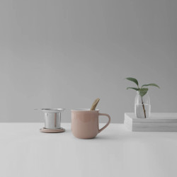 Viva Scandinavia Minima Eva V81450 Tea Cup with Infuser and Lid, 350 ml, Porcelain, Pink