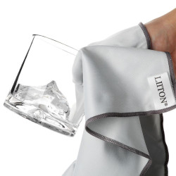 LIITON L20400 Microfiber Glass Cleaning Cloth Set, 50 x 31 cm, 2-Pack, Gray