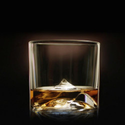 LIITON L10200 Denali Whiskey Glass Set, 270 ml, 4-piece set, Thick-walled, 3D base shaped like Mount Everest, Clear