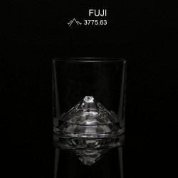 LIITON L60200 Denali Whiskey Glass Set, 260 ml, 2 pieces, Thickened walls, 3D base shaped like Mount Fuji, Clear