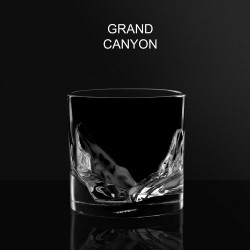 Set pahare pentru whisky LIITON L33144 Denali, Cristal, 300 ml, 2 buc, Fund 3D Grand Canyon, Transparent