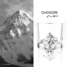 LIITON 1006969 Whiskey Glass Set, 250 ml, 2 pieces, Thickened walls, 3D base shaped like the summit of K2, Clear
