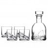 LIITON L10300 Whiskey Glass Set and Bottle, 1 L, 270 ml, 5 pieces, Thickened walls, 3D base shaped like Mount Everest, Clear