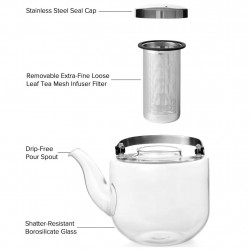 BJORN Viva Scandinavia V32801 Tea Set, 6-piece, Glass, Clear