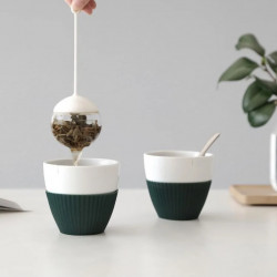 INFUSION GLOBE Viva Scandinavia V70302 Tea Infuser, 16 cm, Glass, White