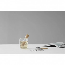 INFUSION Viva Scandinavia V70200 Glass Tea Strainer, 13.8 cm, Cork Stopper, Clear