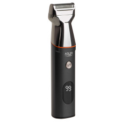 Adler AD 2946 5-in-1 Men's Grooming Kit, 600 mAh, 6 attachments, 60-minute runtime, LCD display, Black/Stainless Steel