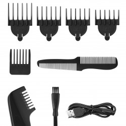 Adler AD 2946 5-in-1 Men's Grooming Kit, 600 mAh, 6 attachments, 60-minute runtime, LCD display, Black/Stainless Steel