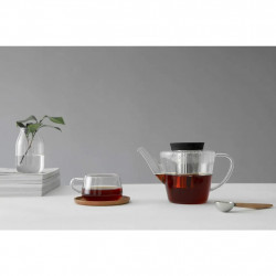 INFUSION Viva Scandinavia V27801 Teapot with Strainer, 1 L, Silicone Lid, Clear