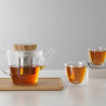 INFUSION Viva Scandinavia V74900 Teapot, 1.2 L, Bamboo Lid, Clear