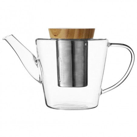 INFUSION Viva Scandinavia V74900 Teapot, 1.2 L, Bamboo Lid, Clear