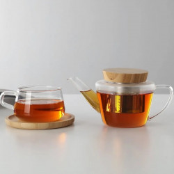 INFUSION Viva Scandinavia V75400 Teapot, 500 ml, Bamboo Lid, Clear