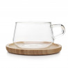 Viva Scandinavia CLASSIC V75800 Tea Cup and Saucer, 250 ml, Glass, Bamboo, Clear
