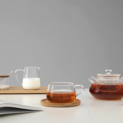 Viva Scandinavia CLASSIC V75800 Tea Cup and Saucer, 250 ml, Glass, Bamboo, Clear