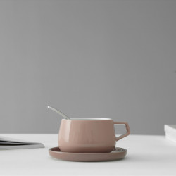 Viva Scandinavia ELLA CLASSIC V79750 Tea Cup and Saucer, 250 ml, Porcelain, Pink