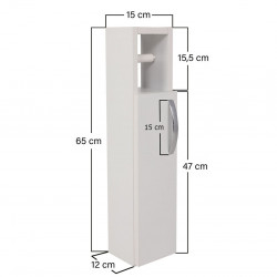 Dulap baie cu suport hartie igienica Kalune Design 854KLN4302, 65x15 cm, strat melaminat, alb