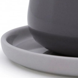 Viva Scandinavia ELLA CLASSIC V79748 Tea Cup and Saucer, 250 ml, Porcelain, Gray