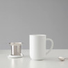 Viva Scandinavia MINIMA BALANCE V77502 Tea Cup with Strainer and Lid, 500 ml, Porcelain, White