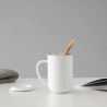 Viva Scandinavia MINIMA BALANCE V77502 Tea Cup with Strainer and Lid, 500 ml, Porcelain, White