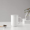 Viva Scandinavia MINIMA BALANCE V77502 Tea Cup with Strainer and Lid, 500 ml, Porcelain, White
