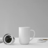 Viva Scandinavia MINIMA BALANCE V77502 Tea Cup with Strainer and Lid, 500 ml, Porcelain, White