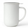 Viva Scandinavia MINIMA BALANCE V77502 Tea Cup with Strainer and Lid, 500 ml, Porcelain, White