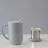 Viva Scandinavia MINIMA BALANCE V77554 Tea Cup with Strainer and Lid, 500 ml, Porcelain, Gray