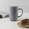 Viva Scandinavia MINIMA BALANCE V77554 Tea Cup with Strainer and Lid, 500 ml, Porcelain, Gray