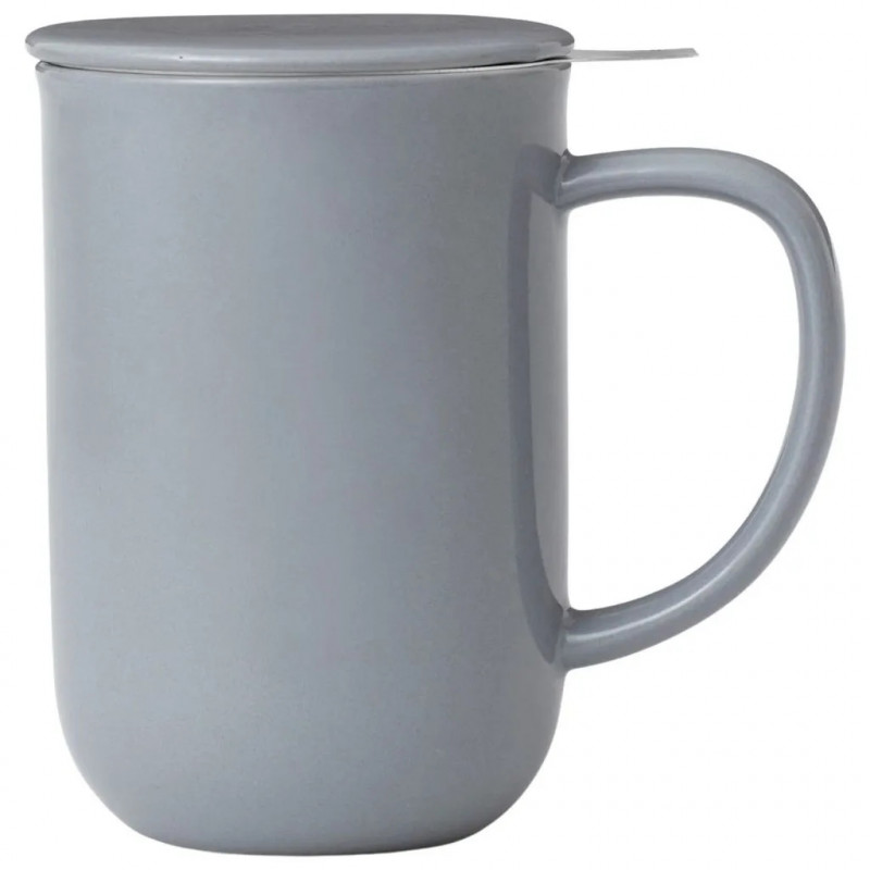 Viva Scandinavia MINIMA BALANCE V77554 Tea Cup with Strainer and Lid, 500 ml, Porcelain, Gray