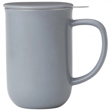 Viva Scandinavia MINIMA BALANCE V77554 Tea Cup with Strainer and Lid, 500 ml, Porcelain, Gray