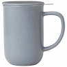 Viva Scandinavia MINIMA BALANCE V77554 Tea Cup with Strainer and Lid, 500 ml, Porcelain, Gray