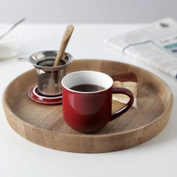 Viva Scandinavia MINIMA EVA V81440 Tea Cup with Strainer and Lid, 380 ml, Porcelain, Red