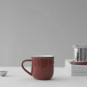Viva Scandinavia MINIMA EVA V81440 Tea Cup with Strainer and Lid, 380 ml, Porcelain, Red
