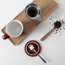 Viva Scandinavia MINIMA EVA V81440 Tea Cup with Strainer and Lid, 380 ml, Porcelain, Red