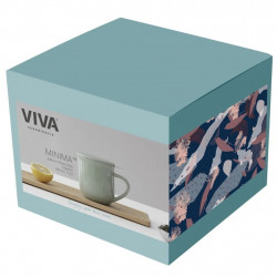 Viva Scandinavia MINIMA EVA V81446 Tea Cup with Strainer and Lid, 380 ml, Porcelain, Green