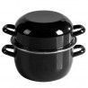Rosberg R54525A22 Mussel Pot, 22 cm, 5 L, Enamel, Induction, Black