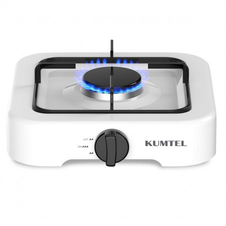 Aragaz cu un arzator KUMTEL HGCL-1001W, Domestic LPG, 26,5x26,5 cm, Alb