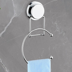 Metalife MGK-707 Towel Rack, Ring, Adhesive/Suction Cup, Chrome