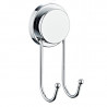 Metalife MGK-701 Double Towel Rack, Adhesive/Suction Mount, Chrome